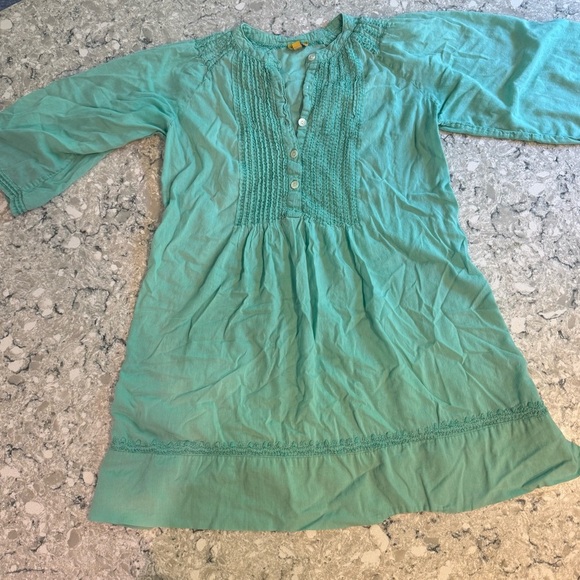 Roberta Roller Rabbit Aqua Tunic with Button Details Y2K Cover Up XS - Picture 1 of 7